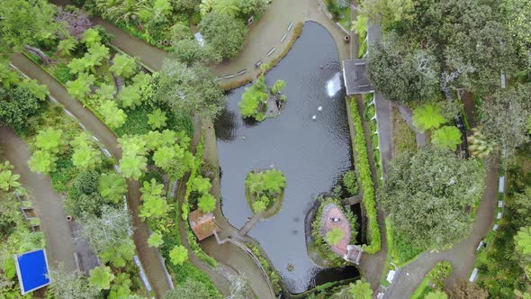 Monte Palace Tropical Garden in Funchal seen from above, Madeira, Portugal