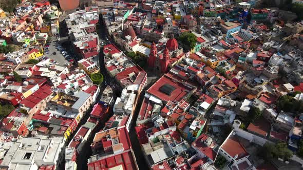 Mexico Drone Footage 4k dji, Church in Guanajuato
