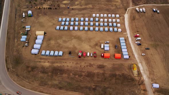 Refugee Camp with Many Shelter and Living Place Refugees From Ukraine