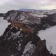 Aerial View of Winter Landscape of Rocky Mountains on Lake Baikal. - VideoHive Item for Sale