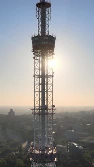 TV Tower in the Morning at Dawn in Kyiv Ukraine