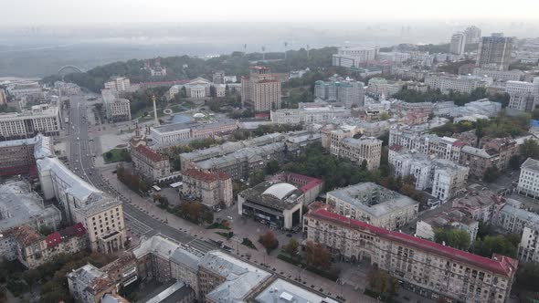 Cityscape of Kyiv, Ukraine. Aerial View, Slow Motion