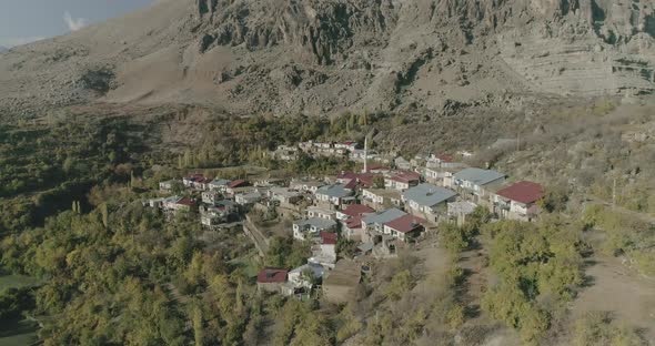 Diyarbakir Mountains And Village Aerial View 