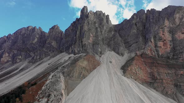 Bird's-eye View of the High Peaks of the Mountains in the Province of Bolzano, Tullen in Dolomites