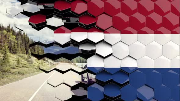 Netherlands Flag Hexagon Transition - 4K Resolution