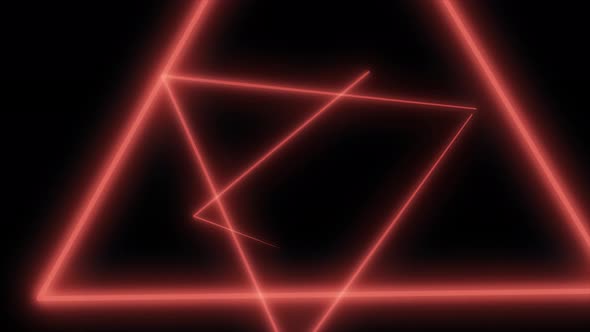 Abstract neon polygons in black space