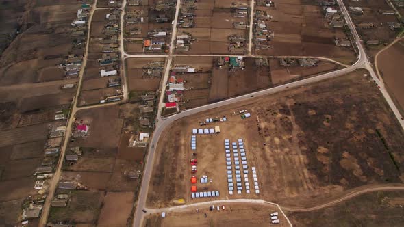 Refugee Camp with Many Shelter and Living Place Refugees From Ukraine