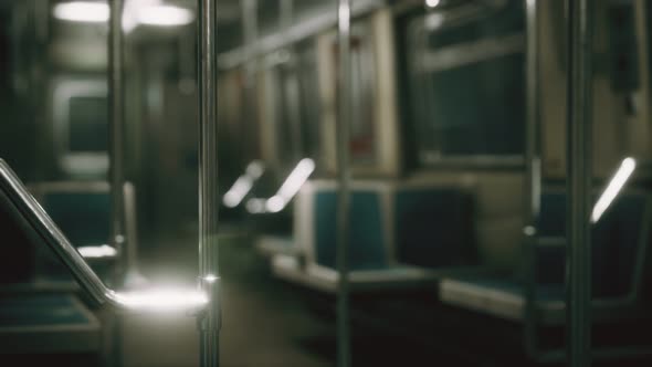 Inside of New York Subway Empty Car