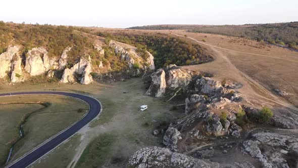 Aerial Dobrogea Gorges in Romania