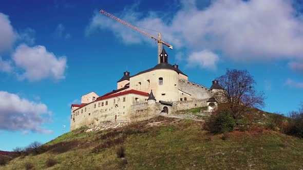 Aerial view of Krasna Horka castle in Slovakia