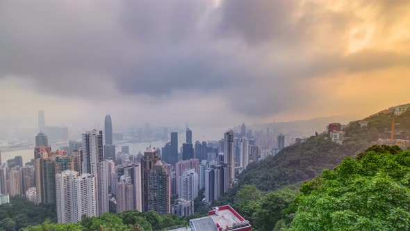 The Famous View of Hong Kong From Victoria Peak Timelapse