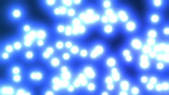 background of light spheres in blue glow in random animation