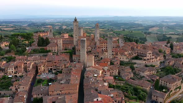 Aerial view of San Gimignano, Tuscany