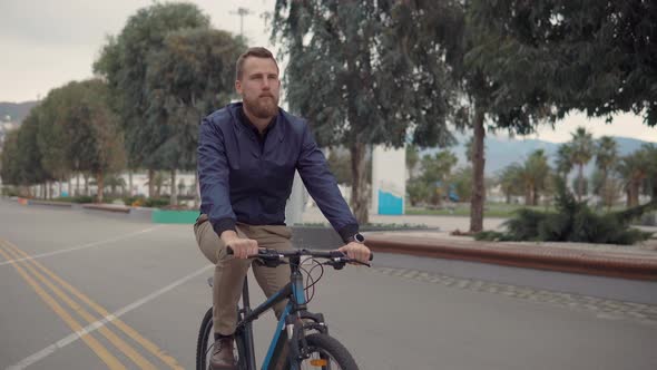 Smiling Man on a Sport Bike