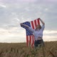 Happy Patriotic Young Woman Waves the US Flag Into the Field - VideoHive Item for Sale