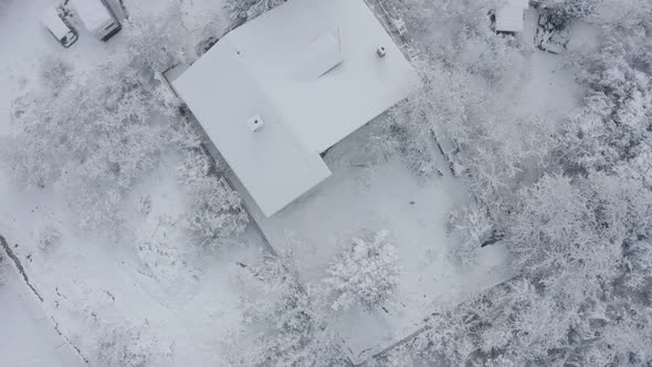 4k Drone Footage, Snow House Bird's View