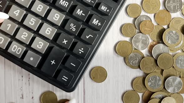 A Woman is Calculating Her Expenses for a Month