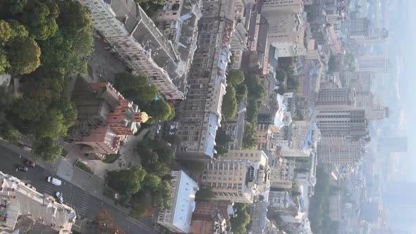 Vertical Video  Kyiv Ukraine Aerial View of the City