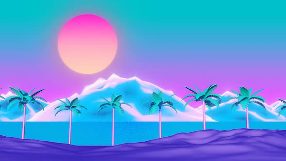 Retro 80s Landscape