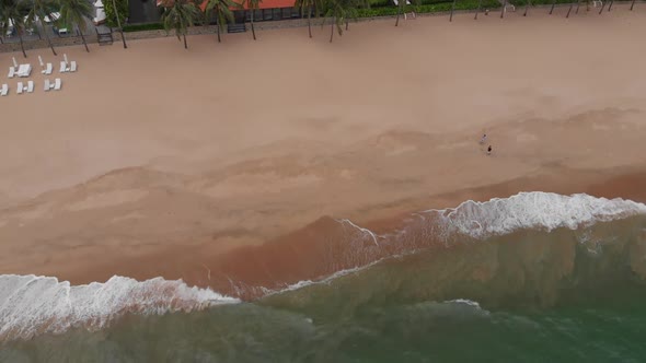 Bird's-eye View of the Beach, Empty Beach Deserted,few People, the Beach After Quarantine, Sea Beach