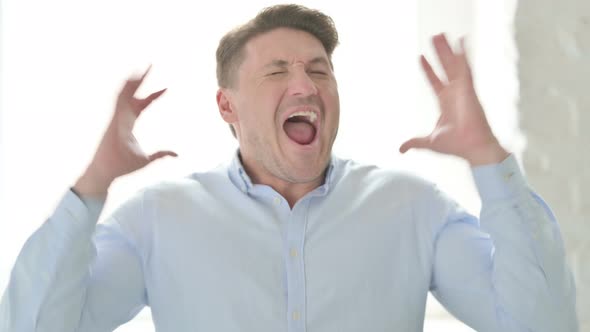 Portrait of Man Shouting, Screaming