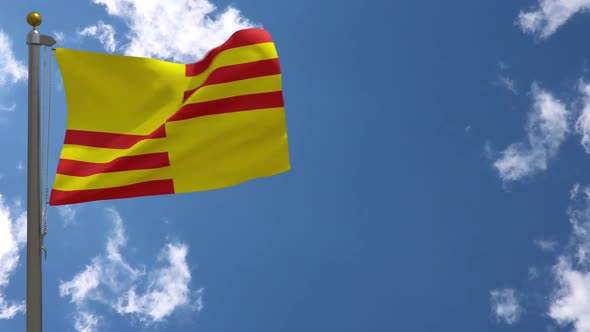 San Lorenzo City Flag (Puerto Rico) On Flagpole