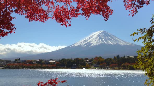 Mount Fuji in Autumn Color Japan