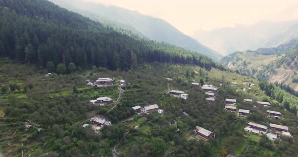 Village on High Altitude in Himalaya Region India