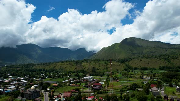 Aerial view of some agricultural fields in Sembalun.