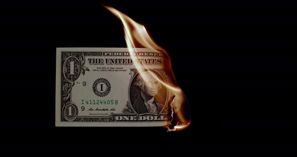 4K - Burning Money. American Dollar