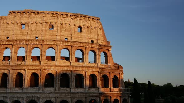 Sunset shadow time lapse from the The Colosseum 