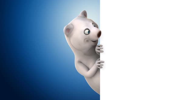 Fun white cartoon bear