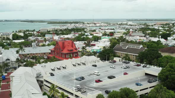 Buildings in Key West Florida USA aerial 4k