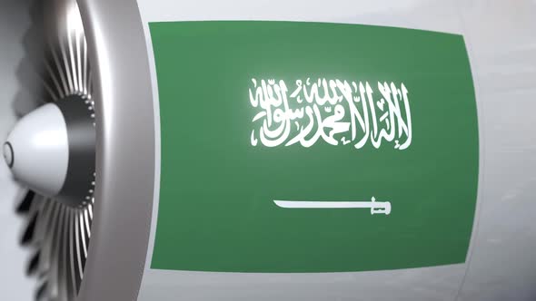 Aircraft Engine with Flag of Saudi Arabia alt
