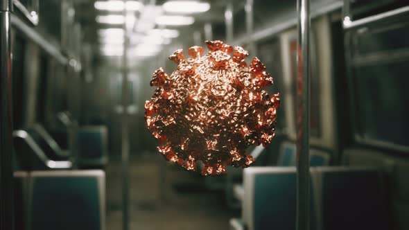 Coronavirus Covid-19 Epidemic in Subway Car alt