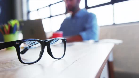 Spectacles on table