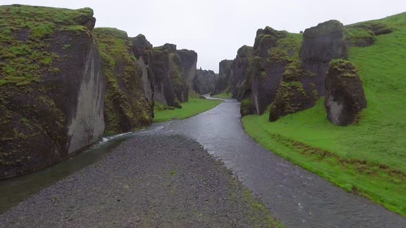 Unique Landscape of Fjadrargljufur in Iceland