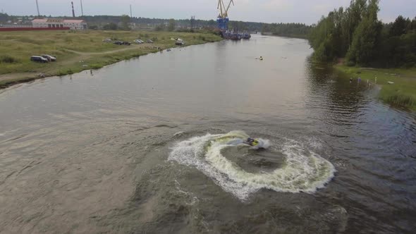 Girl on the Jet Ski in the River