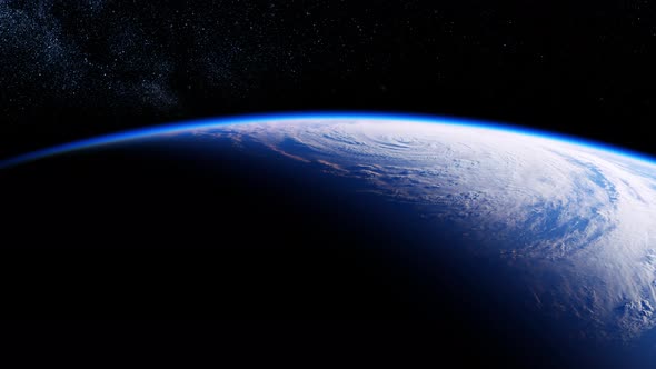 View of the planet Earth with large hurricane alt