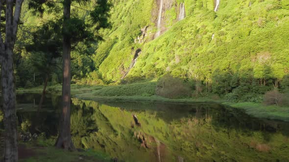 Lake in Poco Ribeira Do Ferreiro Valley Alagoinha Flores Island Azores Portugal