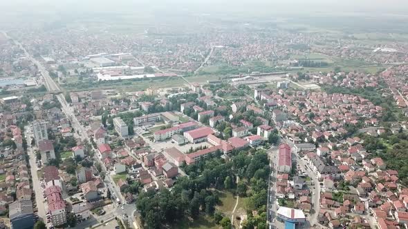 Aerial view of Brcko district, Bosnia and Herzegovina