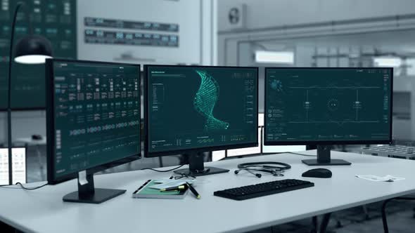 Biotechnology system AI is studying the structure of the DNA double helix alt