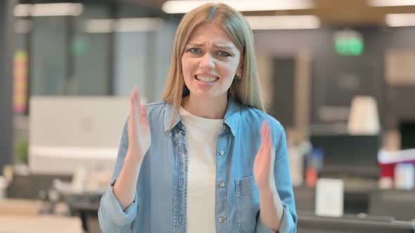 Angry Young Woman Arguing Fighting