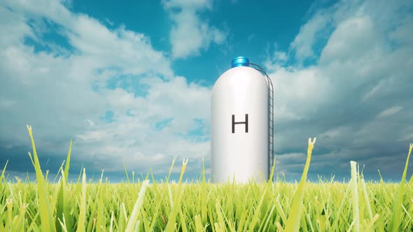 H2 Green Clean Renewable Energy Storage System Ecological Future Blue Sky Sustainable Energy