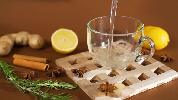 Pouring Freshly Brewed Natural Healthy Drink