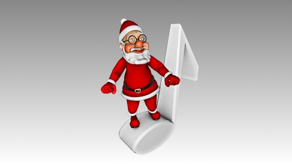 Santa 3D Character - Dance on Musical Note