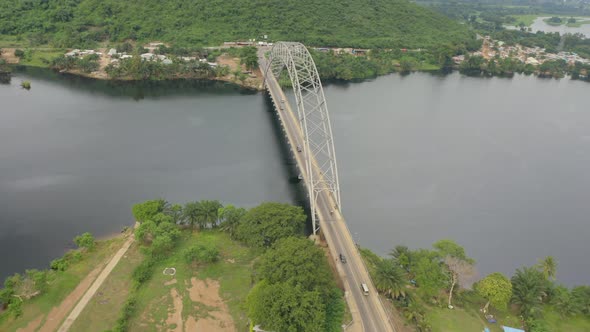 Adomi Bridge crossing in Ghana, Africa