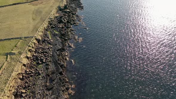 Aerial View of the Mazing Coast at St Johns Point Next to Portned Island in County Donegal  Ireland