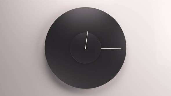 Minimalistic Black Clock on a Wall