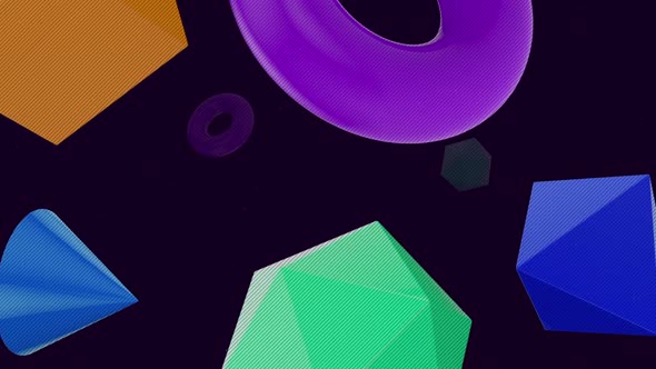 Beautiful Floating Geometric Object Abstract Background